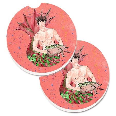 Carolines Treasures Merman Set of 2 Cup Holder Car Coaster 8348CARC